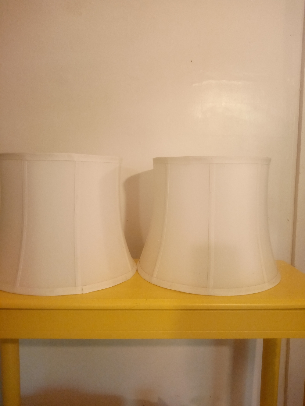 2 Vintage Silk Fabric Lamp Off White Lamp Shades